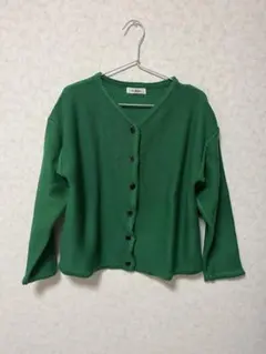 Oil Rice グリーン Vネック カーディガン　ニット