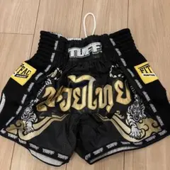 TUFF ボクシングショーツ 虎デザイン 黒金