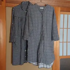 マタニティー チェック シャツワンピース