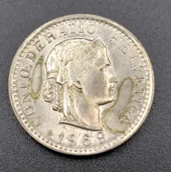 スイス　20サンチーム　No.318　旧貨幣　旧硬貨 1969年