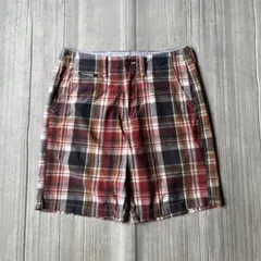 AMERICAN EAGLE チェックショーツ ハーフパンツ W30 レッドのサムネイル