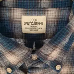 COEN チェックシャツ Lサイズ
