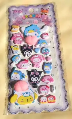 立体 ぷっくり おしり シール キティ シナモ クロミマイメロ