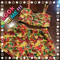 ボタニカル 花柄 セットアップ ビスチェ