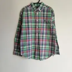 美品☆Ralph Lauren 長袖 チェックシャツ ボタンダウン Mサイズ