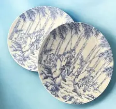 有田焼　大皿　飾り皿　染付　約31cm 2枚セット