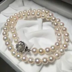 【テリ強✨】パール　あこや真珠　ネックレス　約7.2mm　シルバー金具　Pear