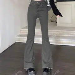 ハイウエスト ストレッチ フレアデニム