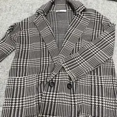 ZARA ザラ　オーバーサイズ　千鳥柄　ニット　ロング　ダブルジャケット　S