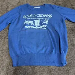 RODEO CROWNS 青 プリントセーター