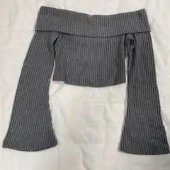 SHEIN グレー オフショルダー ニット XS