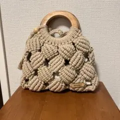 ecoego ロープ編み ハンドバッグ ベージュ