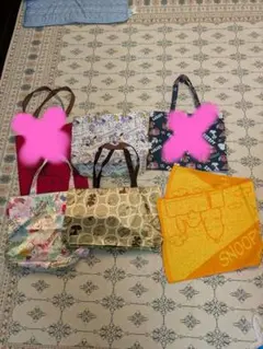 スヌーピー柄 トートバッグ3点 タオル1点 セット