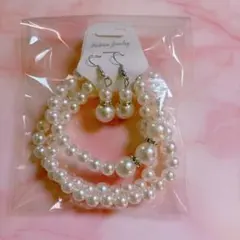 パールネックレス❤️ブレスレット❤️ピアス❤️3点セット