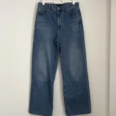 【美品】UNIQLO/ユニクロ ワイドストレートジーンズ ブルー24