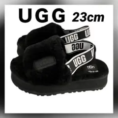UGG アグ ブラック ファーサンダル 23cm EU37 UK5