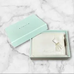 サマンサタバサ プチチョイス パスケース リボン 白 チェーン付