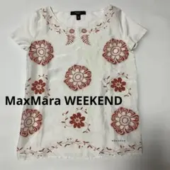 24 MaxMara WEEKEND 赤花柄半袖Tシャツ 薄手 涼しく着用のサムネイル