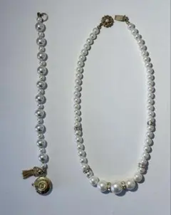 ホワイトパール ネックレス ブレスレット セット