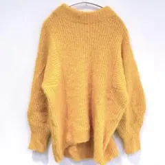 aura de attirer【F】イエロー オーバーサイズニット ゆったり海外