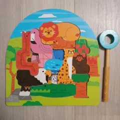 2層パズル アニマル探検隊 エドインター 木製パズル