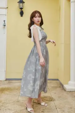 Herlipto Sunflower-Printed Midi Dress
