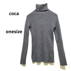 美品♡コカ onesize チャコールグレー タートルネックセーター 小さめ