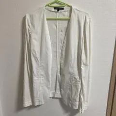 Theory セオリー 麻混 ノーカラージャケット 白 0 日本製のサムネイル