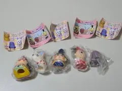 NHK　おじゃる丸　ソフビ指人形　キスケ　アカネ　ニコぼう　5体　レトロ