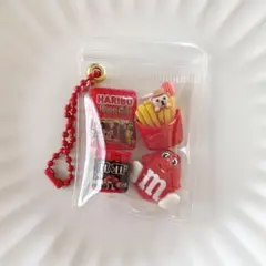 ガチャ詰めポーチ風キーホルダー　キャンディバッグ　推しカラー　赤