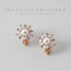 27❤︎匿名発送❤︎痛くないイヤリング ジルコニア　パール　雪　花　フラワー