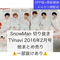 【一部抜けあり】SnowMan 切り抜き TVnavi 2016年2月号ほか