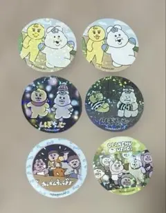 ☆ おぱんちゅうさぎ＆んぽちゃむ まんまる焼き シール6枚☆