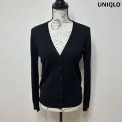 UNIQLO エクストラファインメリノVネックカーディガン ブラック