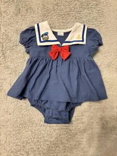 美品　バースディfutafuta ドナルドダック ワンピース ロンパース　70