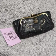 アナスイ　ANNA SUI がま口　長財布　ラックスター　オーロラ革　ブローチ