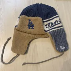 NEWERA Los Angeles Dodgers ニット帽 耳あて付き