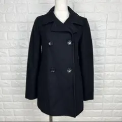 INDIVI ノーカラーコート 36 ブラック