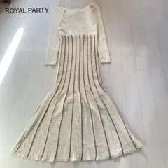 ROYAL PARTY バックリボンラインカラーワンピース　F