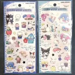 ⭐️新品⭐️サンリオキャラクターズ　シール　フラッフィースケッチステッカーズ　2枚