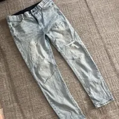 アダムスジャグラー　ダメージデニムパンツ ライトブルー XXLのサムネイル