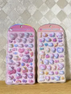 【新品・未使用】≪サンリオ≫ハローキティ コットンパフィーシール 2枚セット