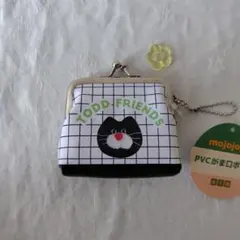 mojojojo　PVCがま口ポーチ　Black　ねこ　Rora