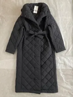 ZARAキルティングロングコート新品タグ付き