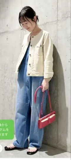 URBAN RESEARCH ストレッチノーカラーコットンジャケットエクリュのサムネイル