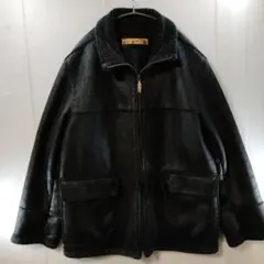 Crocodile フェイクレザー ボアジャケット ブラック M