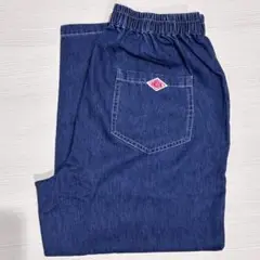 新品　DANTON ウエストゴム ダークブルーデニムパンツ　ワイドシルエット