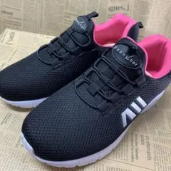 新品★レディース★23.0cm★緩衝 厚底エアソールスニーカー 黒 3906