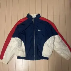 【90s】値下げ中　NIKEナイロンジャケット 銀タグ L トリコカラー刺繍ロゴ