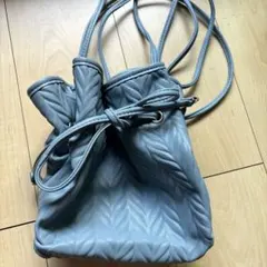 ZARA 巾着バッグ　ミニショルダー　ブルー